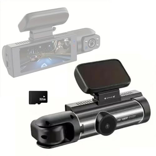Dashcam Auto 1080P DVR Full HD Autokamera Doppelkamera für Vorne und Innen Fahrrekorder mit 3,16-Zoll-IPS-Bildschirm 170°-Weitwinkelunterstützung, klare Nachtsicht Kollisionsverriegelung Loop-Aufnahme