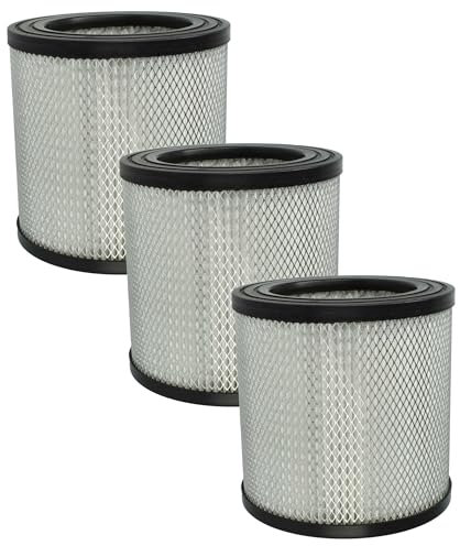 vhbw 3x Faltenfilter kompatibel mit DMS NTSC 30 Staubsauger - Filter, Patronenfilter, schwarz weiß silber