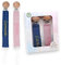 Filo e Poesia Schnullerkette mit Namen, personalisiert mit Namen bestickt, viele Modelle und Farben, Schnullerband zur Auswahl, tolle Geschenkidee für Babyparty, 2 Stück (Blau-Hellblau)