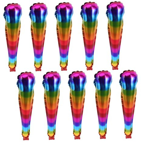 TOYANDONA 10stücke Regenbogen Luftballon Cheer Sticks Aufblasbare Cheerleader Stäbe Für Sportveranstaltungen Partys Und Konzerte Bunte Folienstäbe Für Spaß Und Stimmung