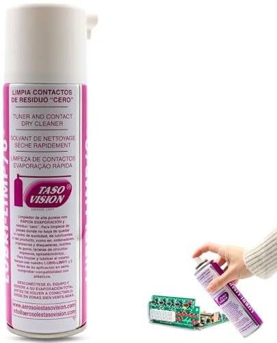 TECHZOCO Spray limpiador de contactos, Limpia Contactos Residuo 0 Lubrilimp, Limpiador de Contactos Electrónicos, Apto para ordenadores, impresoras, rodillos de goma, optoeléctronica, 250ml