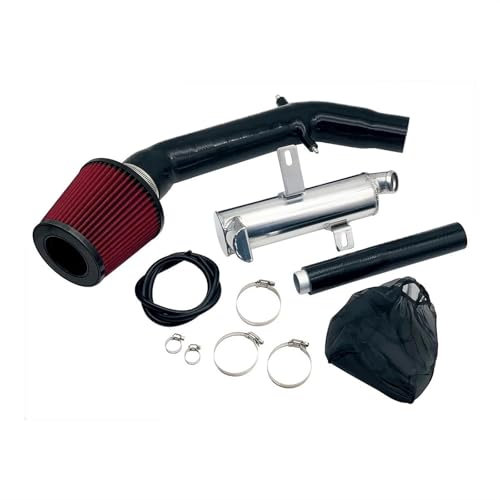 Prese d'aria Per Abarth 500 595 695 con kit modificato di aspirazione in silicone per tergicristallo/filtro dell'aria in alluminio(Nero)
