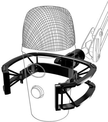 Borenbuir Custom Built for Blue Nano Microphone Shock Mount with Pop Filter, Shock Absorption Suspension Shock Mount Holder Clip Mic Mount Stand with 3/8 or 1/4 Screw Adapter