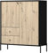 Selsey Highboard Raviero 120x100x40 cm - Eiche-Artisan & Schwarz - 2 Schubladen, 2 Schränke - Laminierte Spanplatte - Metallbeine - Max. Belastung 30 kg - Möbel für Modernes Zuhause, Selbstmontage