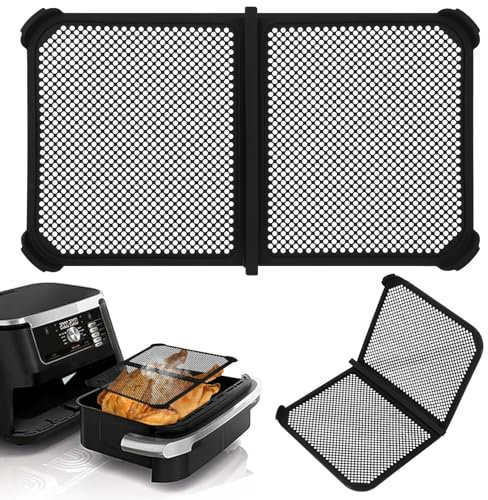 Zofory Heißluftfritteuse Spritzschutz für AF500EU, Spritzschutz für 10,4 L Heißluftfritteuse, Zusammenklappbar Spritzschutz, Silikonspritzschutz für Verhindert Wirksam Fettspritzer Schwarz