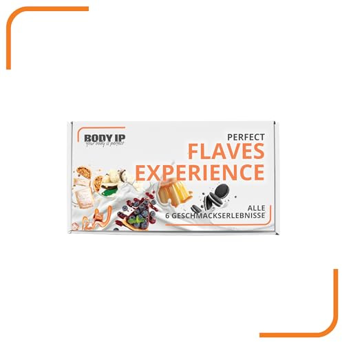 BODY IP Flaves Probierbox – Geschmackspulver Mix zum Testen | Zuckerarm & kalorienreduziert | Für Magerquark, Joghurt, Desserts & mehr | Mit Lactase & echten Stückchen | Intensiver Geschmack & Vielfal