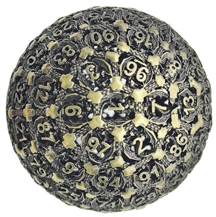 Große 100 -seitige Würfel - Rollenspielspiel Würfel, Single D100 Game Dice | D100 Metal Dice 50 Mm Single 100, Metal Polyedral -Spiel Würfel, Streik -Design -Tabletop -Spiele Spielzeug, Mehrseitiger W