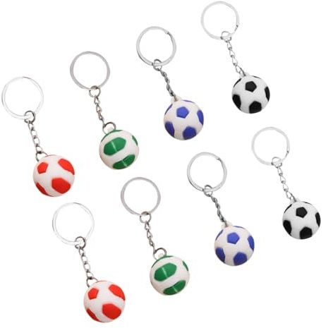 UKCOCO 1 Satz Fußball Schlüsselanhänger Rucksack Schlüsselanhänger Fussballdeko Fußballschlüsselkette Leute Party Tasche Hängende Dekoration Tasche Hanging Ornament Weiches Gummi 8 Stück