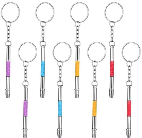 Oruola 8 Stück Brillen Schraubendreher,Schraubenzieher Brille,Mini Brillen Schraubendreher,Edelstahl Brille Werkzeug für Verschiedene Gläser Laptop PC Handy Uhren Reparatur,Mehrfarbig(4-in-1)