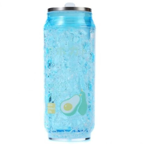 Dinntty Gobelet en Plastique avec Couvercle, Tasse De Boissons Froides À Double Paroi, Tasse D' en Forme De Canette, Pots De Bouteille D' Réutilisables pour Boissons Au Lait, Bière, Café, Thé