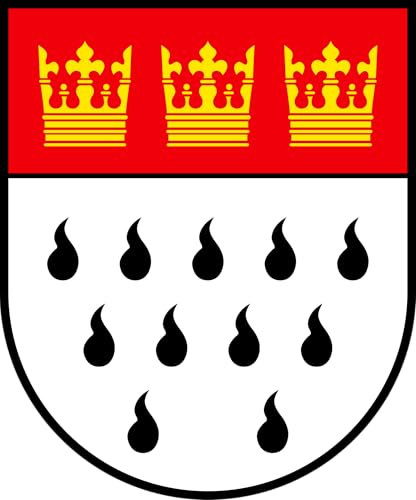 Aufkleber Köln Wappen ca. 9 x 11 cm Sticker - Konturgeschnitten - Carsticker Autoaufkleber Flagge Fahne