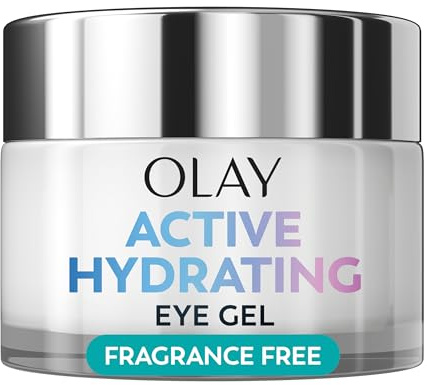 Olay Active Hydrating Eye Gel, Fragrance-Free, Anti-Aging Eye Cream with Hyaluronic Acid and Niacinamide, 0.5 oz