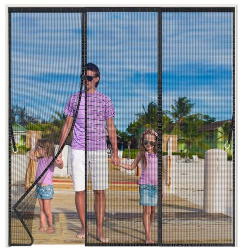 Zanzariera Magnetica Porte,150x220cmTenda Zanzariera Porta con Totalmente,Zanzariera Magnetica per Porta,Doppia Apertura Laterale Tenda Zanzariere Magnetiche per Porte Finestre Scorrevole Balcone