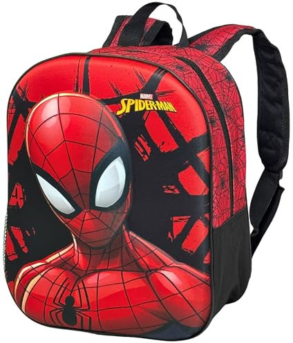 3D Kindergartenrucksack für Kinder 31×26×11 cm – Rucksack für Spiderman Fan – Freizeitrucksack für Jungen, Alter 3 bis 7 Jahre, Vorschule Grundschule, Reisen, Geschenk, Offizielles Gadget