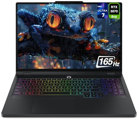 Lenovo Legion Pro 5 Gaming Laptop, Intel Ultra 7-255HX, 32 GB DDR5 RAM, 1 TB PCIe SSD, 16 WQXGA (2560x1600) 165Hz Display, Nvidia G-Force RTX 5070, 24-Zone RGB Backlit, W11 Home, Eclipse Black