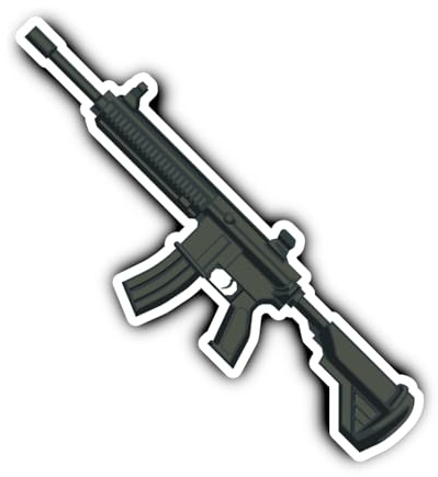 Laminierte Aufkleber: 200 mm, 1 Stück - Mega wasserfester Gaming Rifle Sticker