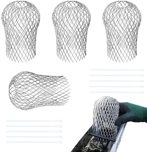Gutter Tray, 4 x Gutter Filters, Gutter Hook, Protective Grid for Gutters, Gutter Grille, Flexible Aluminium Gutter Protectors