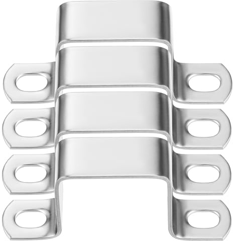 HOODANCOS Rohrschellen Präzise Gefertigte Vierkantrohrklemmen 4 Stück aus 304 Edelstahl Stabil Glänzend und Minimalistisch 1,5x1,5 Zoll für Vielseitige Montage
