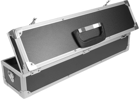 HYTROVE Estuche Protector para Cuchillos de Aluminio Negro con Cerradura | Estuche Cuchillos Jamoneros, 8 Ranuras, Carcasa Rígida con Asa Integrada para Chefs y Picnics