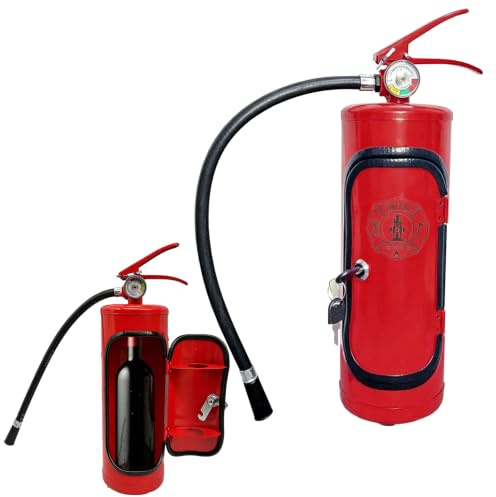 WANGHONGGOGO Minibar Eextintor de Incendios, Novedad Mini Minibar Extintor, Almacenamiento Portátil, para Vino Adornos Regalos,para Amantes del Whisky, Bombero, Bar de Regalo(Vacío por Dentro) (Rojo)