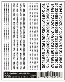 Woodland Scenics DT511 R.R. Gothic Numbers - Black