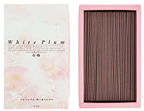 Nippon Kodo Incienso Japonés Ka-fuh Ciruelo Blanco, Caja Grande de Incienso, Incienso con Poco Humo