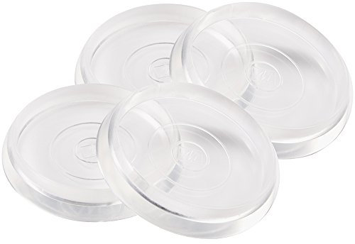 Furniture Caster Cups Hard Floor or Carpeted Surfaces (4 Piece) - 1-13/16 Round, Clear