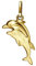 CLEVER SCHMUCK Goldener Damen Anhänger 2 Delfine springend 16 mm als Delfinpaar 16 mm glänzend 333 GOLD 8 KARAT im Etui sand