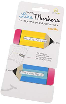 Line Markers (Pencils/Bleistifte) - Magnetische Lesezeichen - 2er Set: Markiert die Zeile auf der Seite