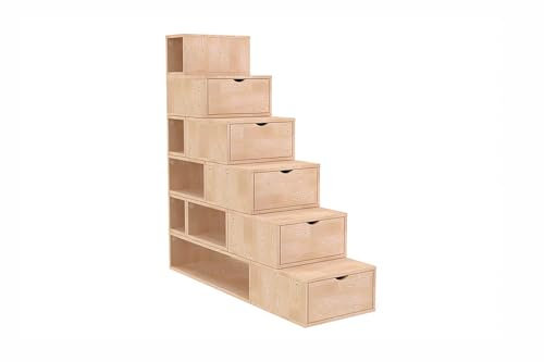 ABC MEUBLES - Scala cubo di riordino 150 cm - ESC150 - Legno Grezzo
