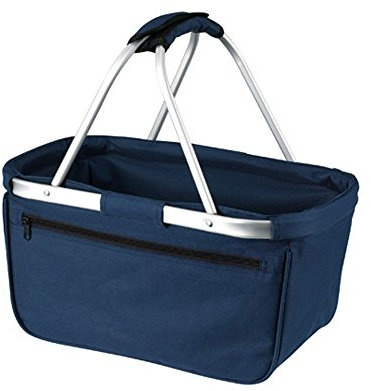 HALFAR® HF3939 Shopper Basket Einkaufskorb Korb mit Aluminiumgestäng faltbar , Farbe:Navy