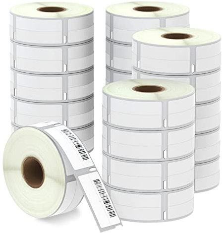 BETCKEY - 20 Rollen 99017 Selbstklebende Etiketten Kompatibel mit DYMO S0722460, 12mm x 50mm, 4400 Etiketten für Hängemappen für LabelWriter 450, 4XL NICHT passend 550 oder 5XL