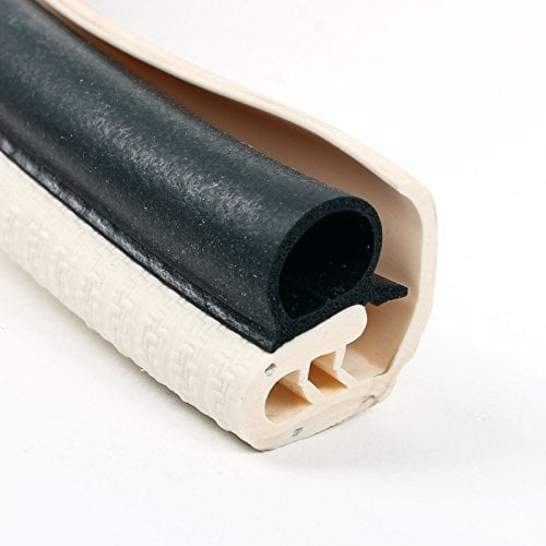 Reimo 1 Meter Türdichtung Kantenschutz mit Langer Abdecklippe Elefenbein Metallkern für Einstiegstüren, Stauklappen oder Serviceklappen