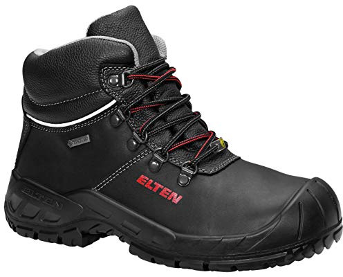 ELTEN Sicherheitsschuhe Renzo GTX XW Mid ESD S3 CI, Damen und Herren, Leder, Stahlkappe, leicht, robust 39, Schwarz