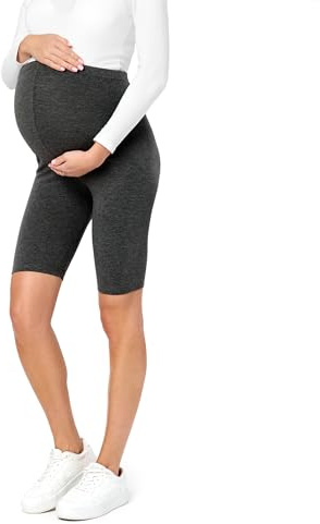 Be Mammy Leggings Courts de maternité Confortables en Coton Pantalons de maternité pour l'été Legging Court Grossesse Maternité BE20-228 (Mélange Foncé 3XL)