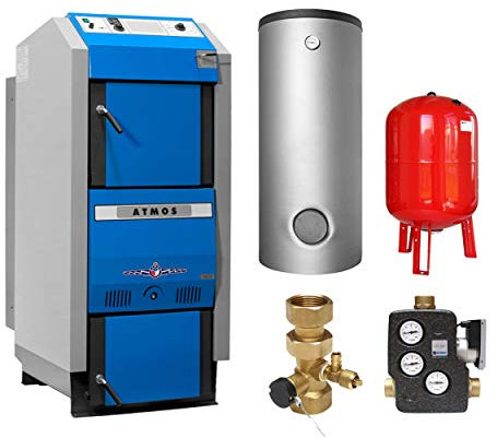 ATMOS KS3376 GSX 50 Holzvergaserkessel - Komplett-Set mit 2 Pufferspeicher 1000L und Hygienespeicher SHS 900L + 1 SWT, inkl. Isolierung