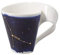 Villeroy & Boch 10-1616-5816 NewWave Stars Asa Elegante Taza con Motivo de Cáncer, Porcelana, Apta para lavavajillas, Blanco/Azul, 300 ml