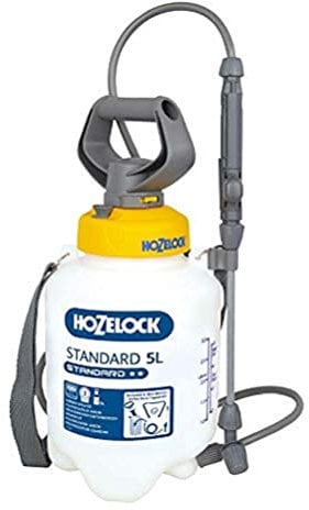 HOZELOCK - Drucksprüher Standard 5L: Vielseitiges, einfach zu bedienendes Sprühgerät, ideal für Lösungen auf Wasserbasis (Insektizide, Fungizide, Unkrautvernichtungsmittel, Düngemittel), 20-cm-Lanze