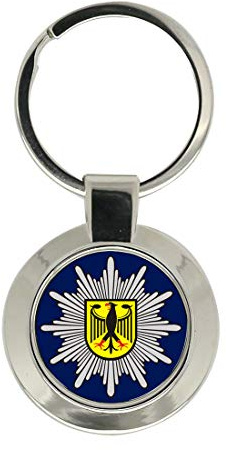 Giftshop UK Bundespolizei Schlüsselanhänger, Silberfarbenes Metall, 35mm x 70mm