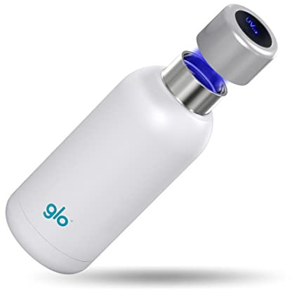 Botella Inteligente de Acero inoxidable Purificadora de agua sin BPA - Glo - Con Autolimpieza al presionar un botón | 12H agua caliente y 24H fría | 400 ML de capacidad