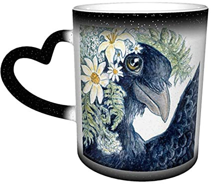 Keramik Tasse Krähe Selfie Wärmeempfindliche Farbe ändernde Tasse in den Himmel Kaffeetassen personalisierte Geschenke