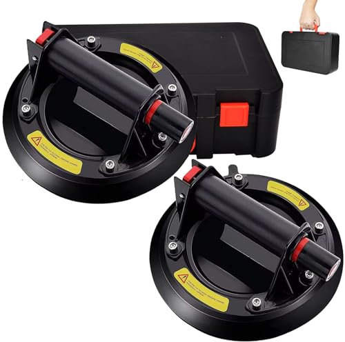 2 Pack Ventosa de vidrio de 8 pulgadas ventosas resistente, Ventosa para levantar vidrios grandes, herramientas pesadas, elevador industrial para reemplazar parabrisas, azulejos, granito, material.