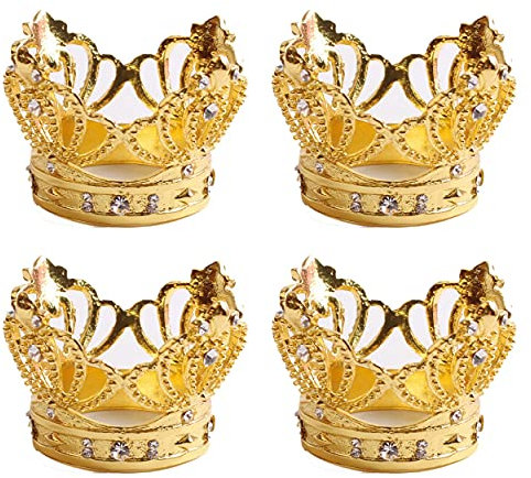 Xidmold 4 Stücke Serviettenringe, Krone Serviettenring Serviettenhalter Napkin Ring, Servietten Ring Serviettenschnallen für Hochzeit Geburtstag Taufe Weihnachten Party Tischdeko (Gold)