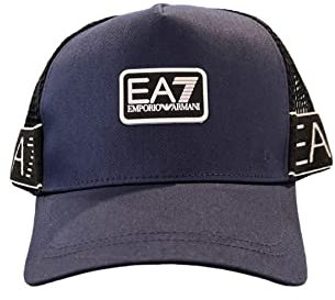 EA7 Emporio Armani EA7 Emporio Armani Herren Mütze Blau Kontrast-Logo vorne weiß Volllogoband hinten blau, blau