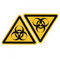 sourcing map 10 Stück Dreieck Warnschild Biohazard Selbstklebend Gelb mit Schwarz Worten 20mm