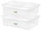 2 x 32L Plastic Storage Boxes Crystal Clear Box & Lid Large Home Office Stackable Nestable Under bed Boxes