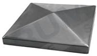 Edelstahl Endkappe, Pyramidenkappe, Abdeckkappe 240 K geschliffen V2A (40 x 40 mm)