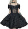 SEAUR Gothic Kleid Damen Minikleid Retro Vintage Steampunk Rock Sommer Kleider Karneval Party Club Wear Cosplay Kostüm Fasching - L
