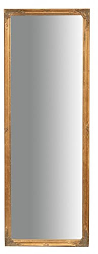 Biscottini Bodenspiegel Schlafzimmer 142x4x52 cm | Bodenspiegel mit Holzrahmen | Langer Spiegel vom Boden
