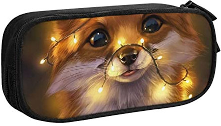 BAAROO Niedlicher Fuchs großes Federmäppchen mit 2 Fächern, Federmappe für Mädchen, Jungen, Studenten, Schule, Büro, farbe, 5.0cm*10.5cm*20.5cm, federmäppchen